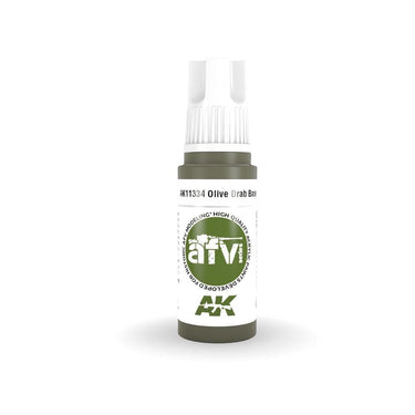 AK Interactive AK11334 Olive Drab Base Acrylic Paint 17ml 3rd Generation